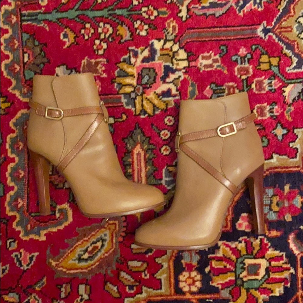 Four inch Tory Burch slightly used ankle boots